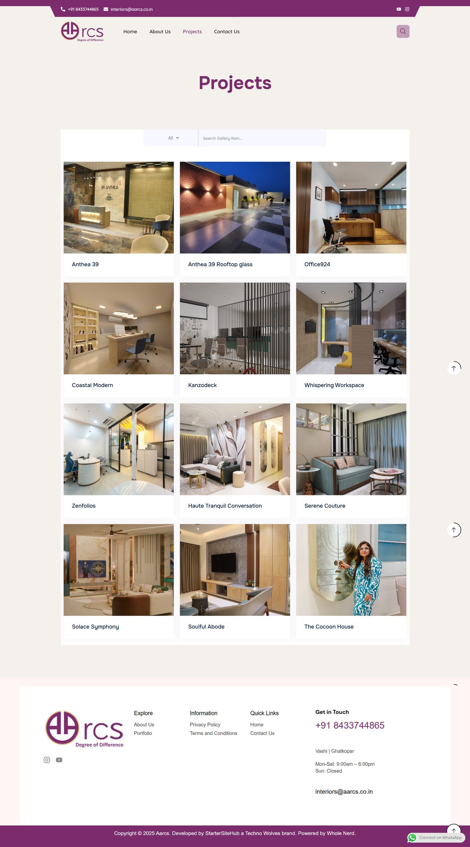 AARCS projects gallery page by TechnoWolves