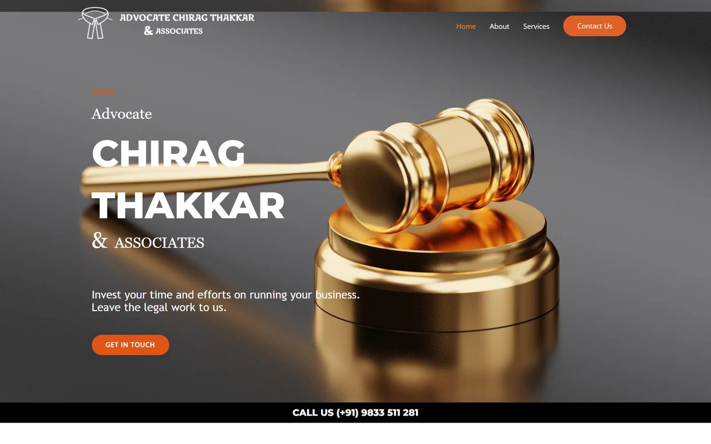 Advocate Chirag Thakkar & Associates legal website