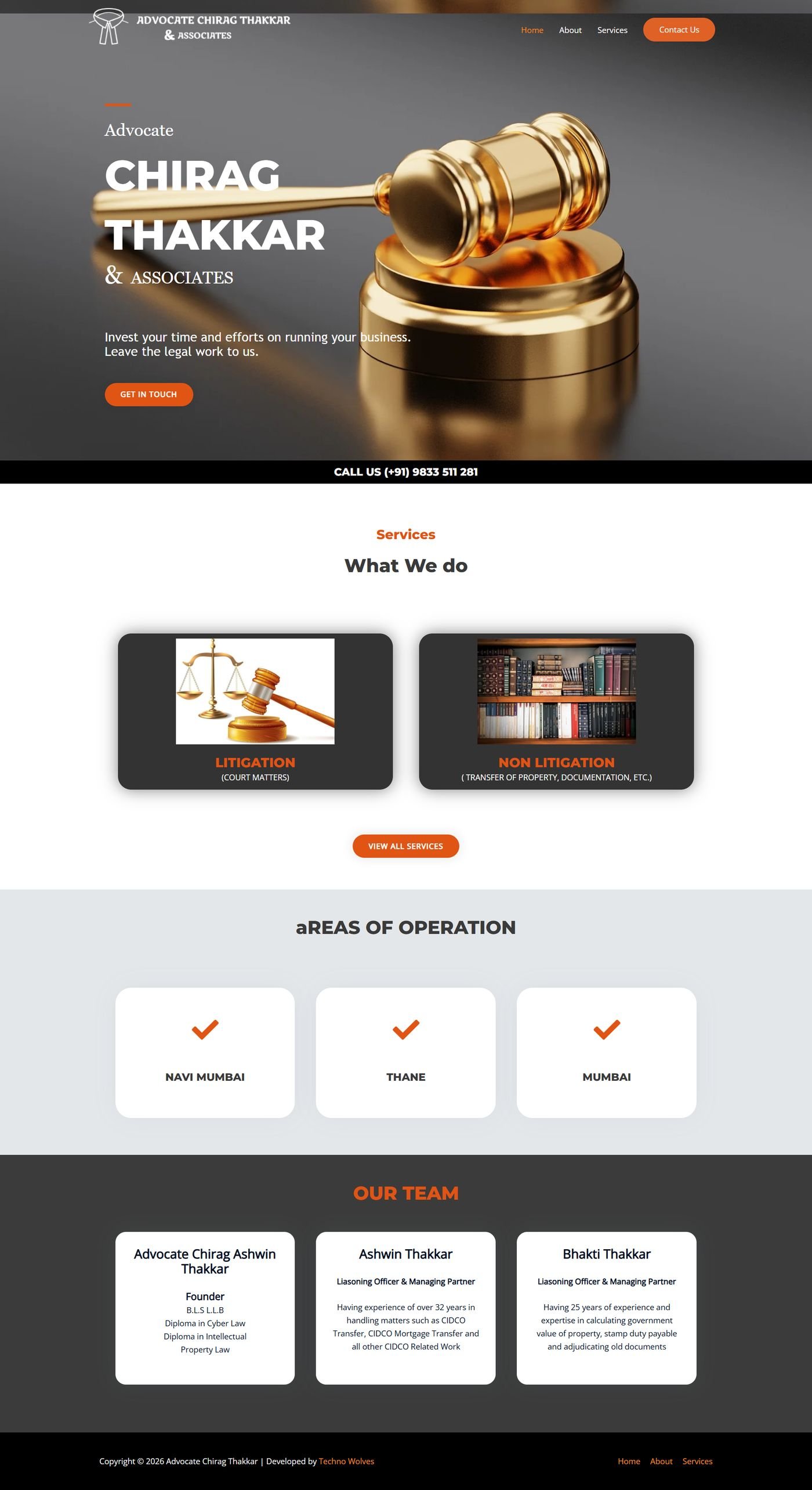Advocate Chirag Thakkar & Associates homepage