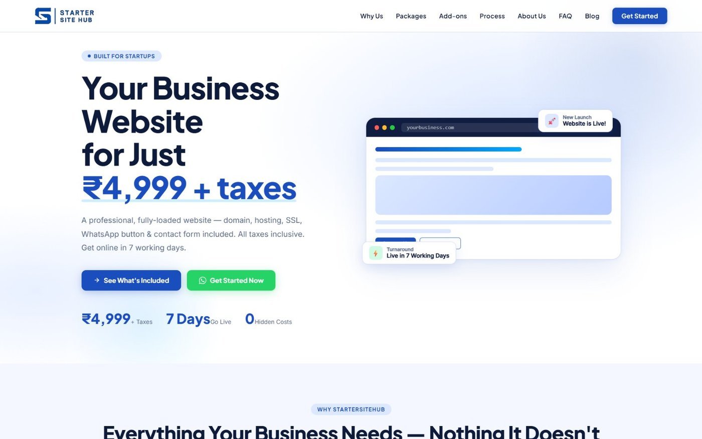 Starter Site Hub — affordable websites for startups
