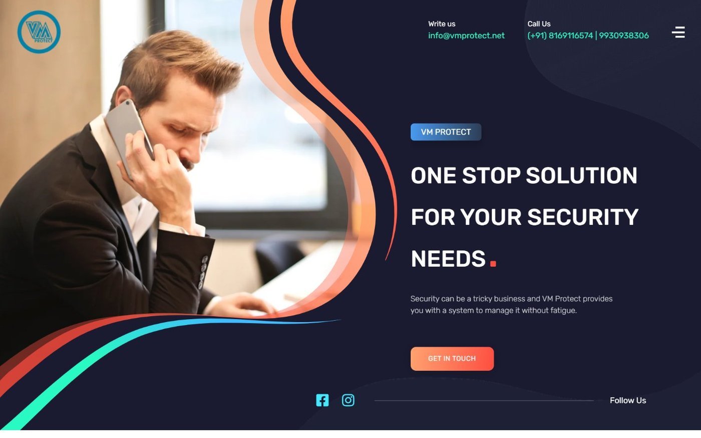 VM Protect CCTV, automation and solar security website